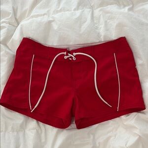 Simons Red Athletic Shorts with Drawstring Waist